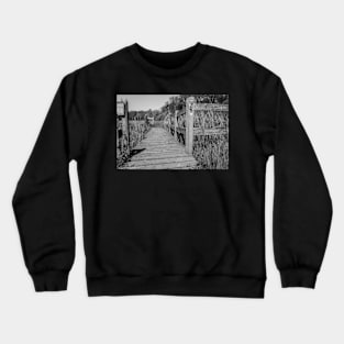 Wooden bridge in rural Norfolk Crewneck Sweatshirt